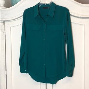 Green Button Up Blouse